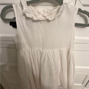 White Sleeveless Kids Dress